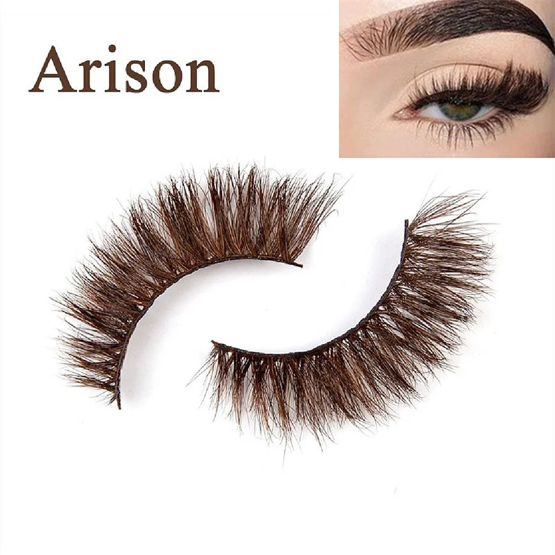 3D Искусственные ресницы коричневые густые Длинные Накладные пушистые для