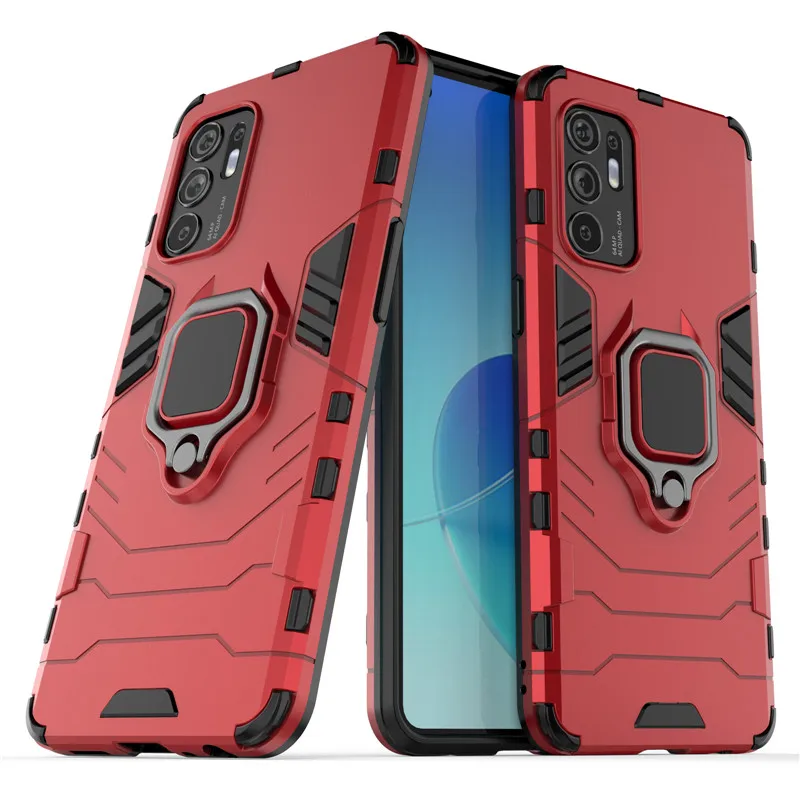 for oppo reno6 case for reno6 cover hard pc ring stand protective bumper shockproof case for reno 6 6z 5 5z 4 3 pro plus fundas free global shipping