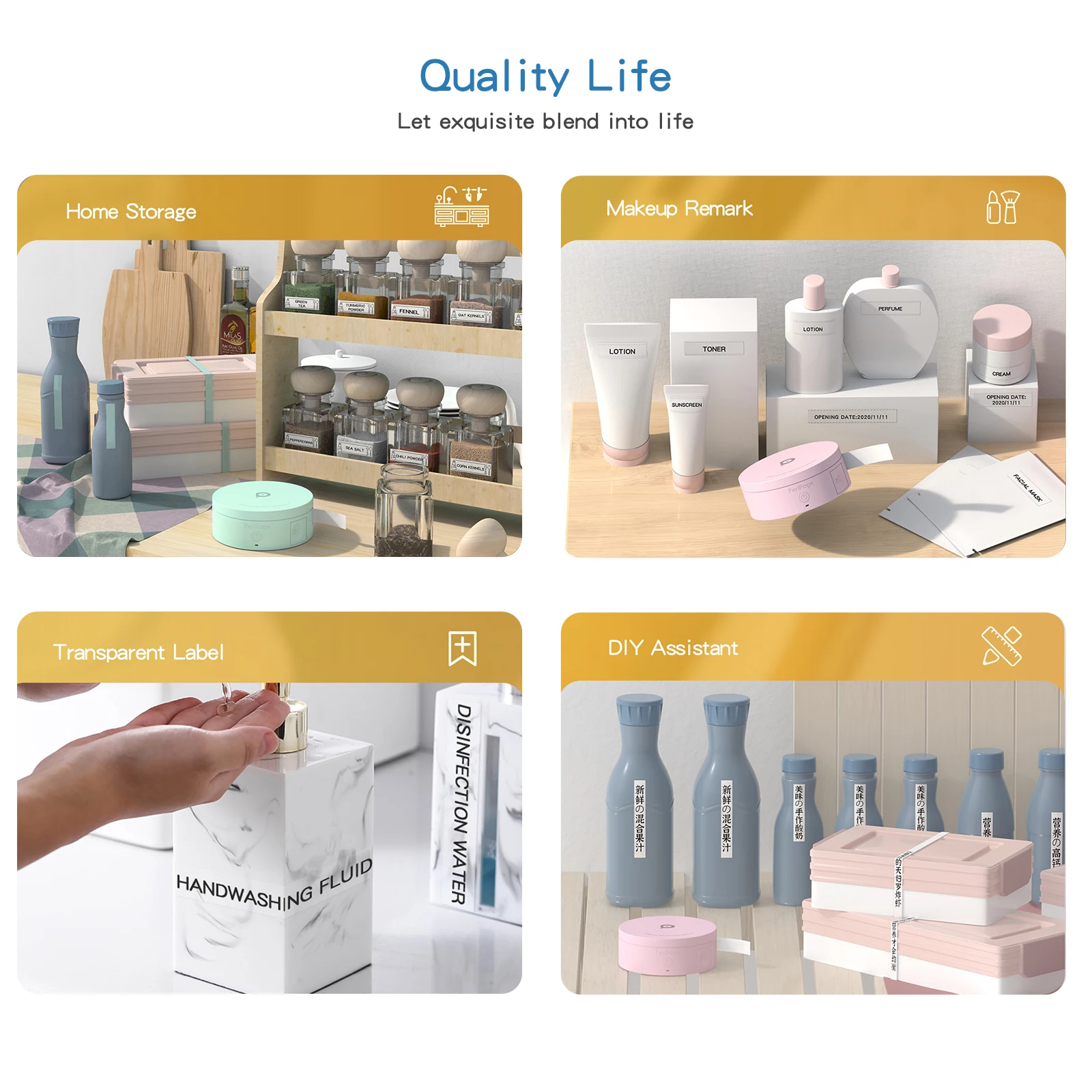 Мини принтер PeriPage L1 карманный Bluetooth для этикеток стикер без чернил портативный