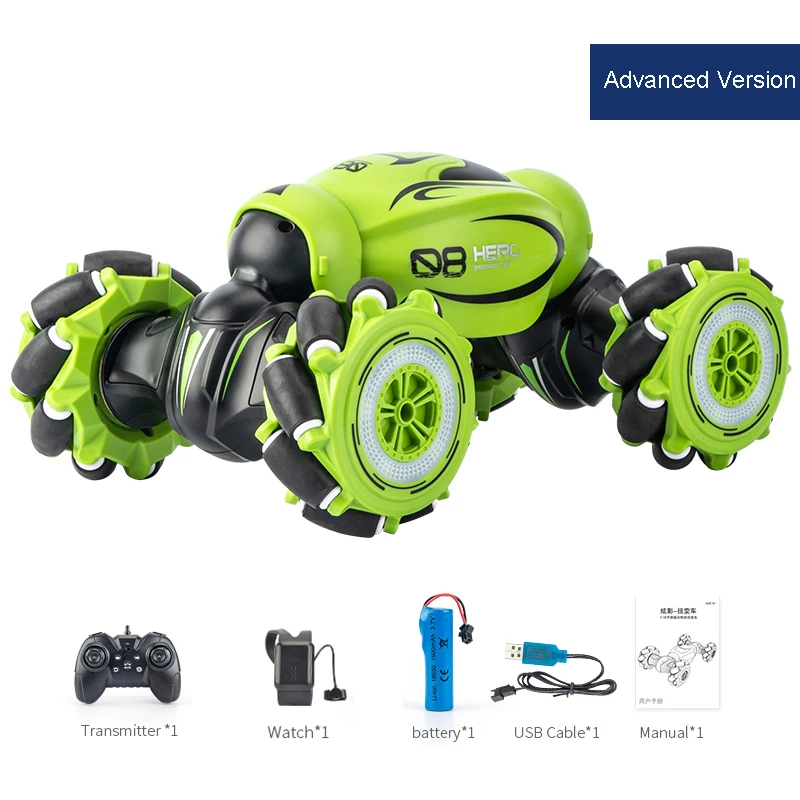 

2.4GHz 4WD RC Car Radio Gesture Induction Music Light Stunt Twist Remote Control Car Road Drift Vehicle RC Gifts For Children