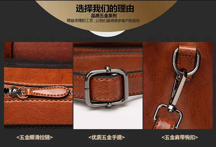 Genuine leather Women handbags New handbags Cross-border goods Simple handbag Ms. Briefcase Shoulder Messenger