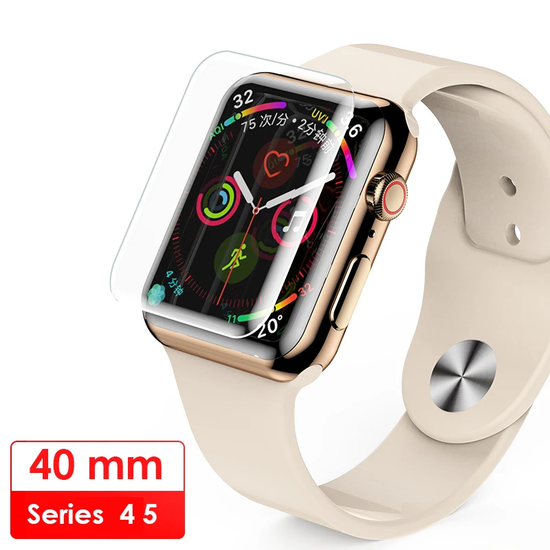 Akcoo УФ закаленное стекло для Apple watch 5 44 мм защита экрана полный клей чувствительный сенсорный для серии 1 2 3 4 38 40 44 40 мм пленка - Цвет: for  40mm
