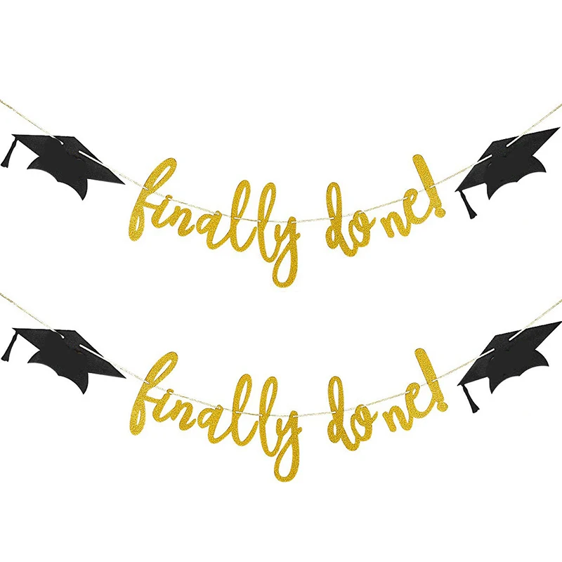 

Graduation Bachelor Hat Banner Decoration Flag for School Party Celebration