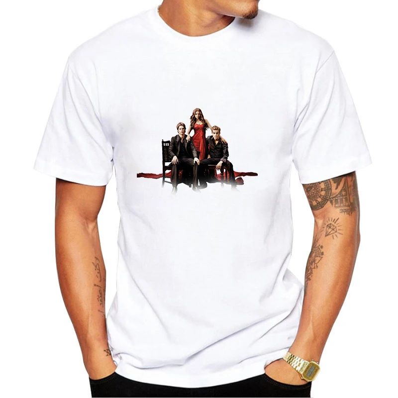 

Vampire Diaries 100% Cotton T Shirt Streetwear Short Sleeve Tshirts Men Women Summer Clothing T-shirt Tees Tops