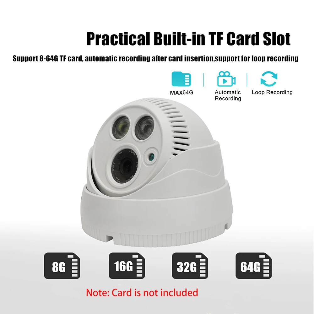 Купольная камера видеонаблюдения полноцветная с функцией ночного видения WiFi 1080P