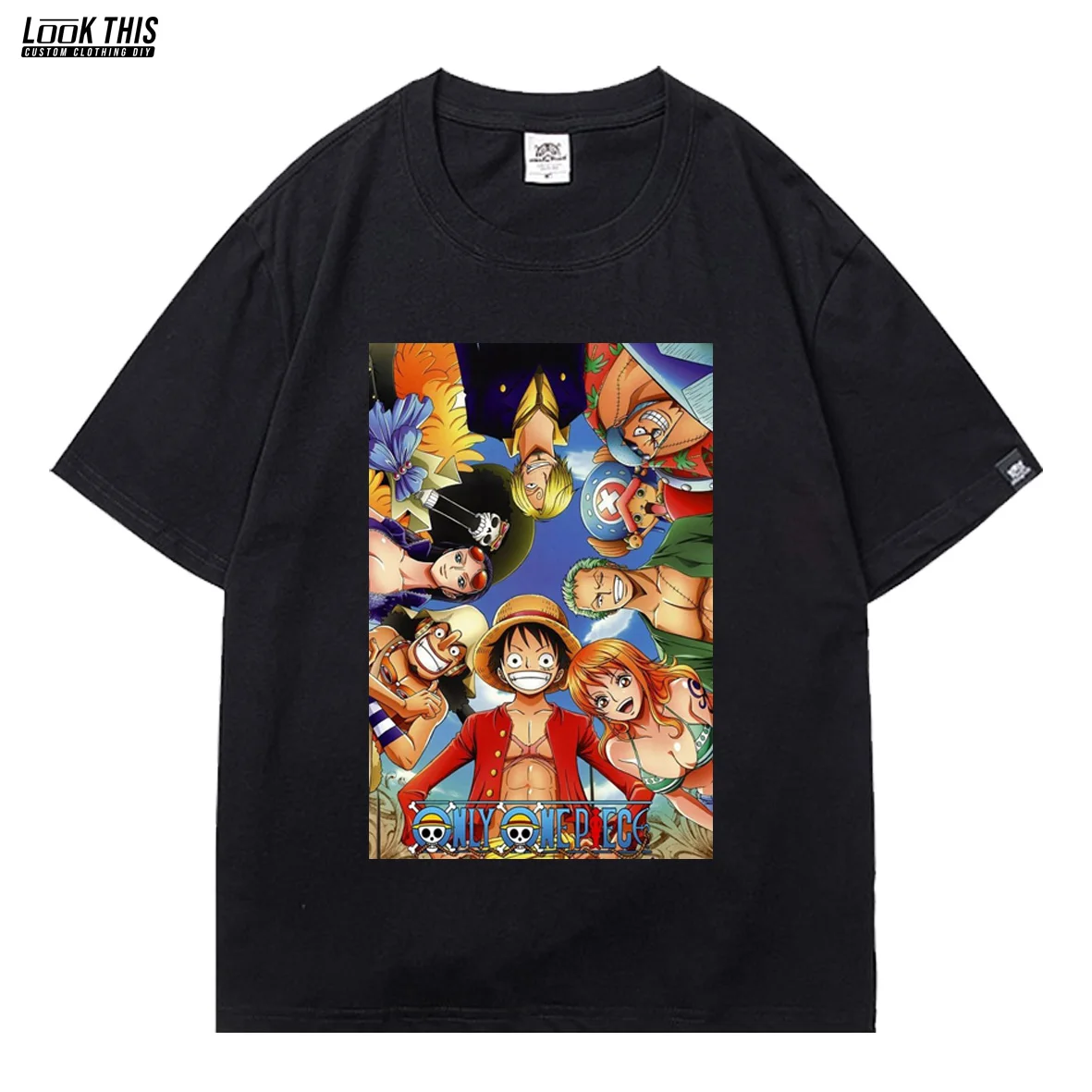 

2021 Fashion Short Sleeve T-shirts ONE PIECE Anime Men Oversized T-shirt Hip Hop Loose T-shirt T Shirt for Men O-neck Summer Tee