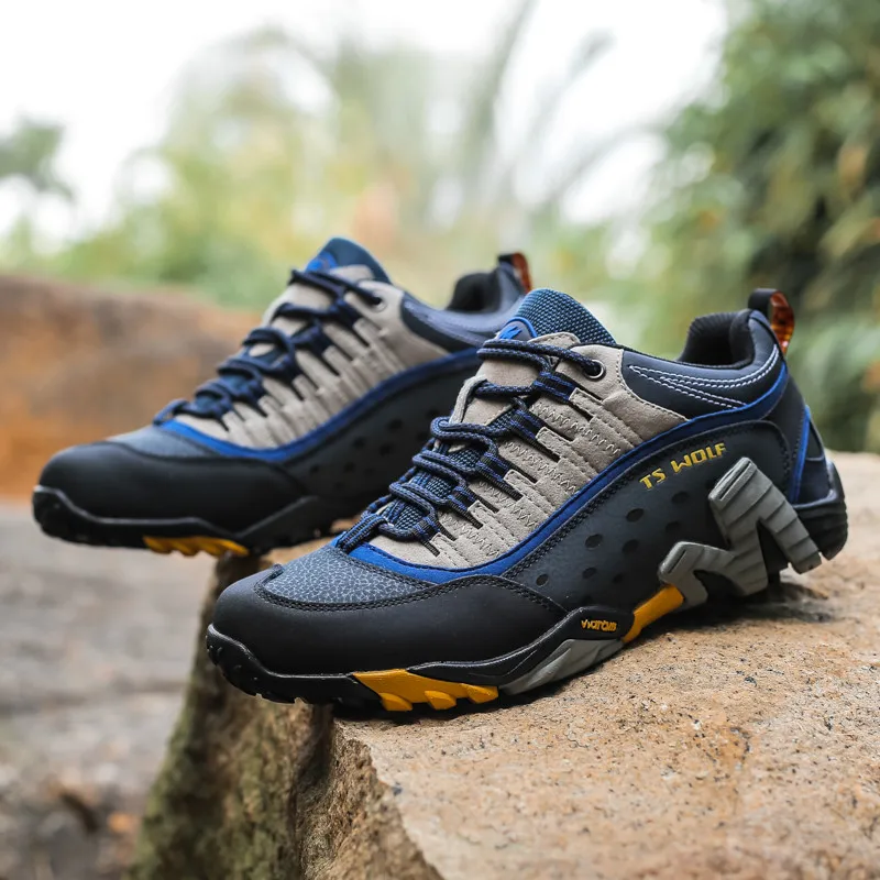 Outdoor Lover Trekking Shoes Men Waterproof Climbing Hiking Shoes Genuine Leather Mountain Boots Woodland Hunting Tactical Shoes