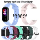 Ремешок силиконовый для наручных часов honor watch band 5i, спортивный сменный регулируемый браслет для смарт-часов Huawei band 4