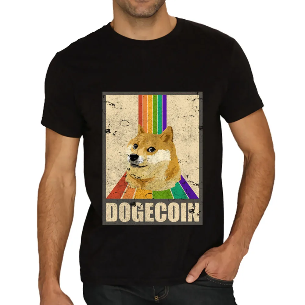 Новая повседневная футболка с принтом dogecoin Премиум лучший продавец хлопковый