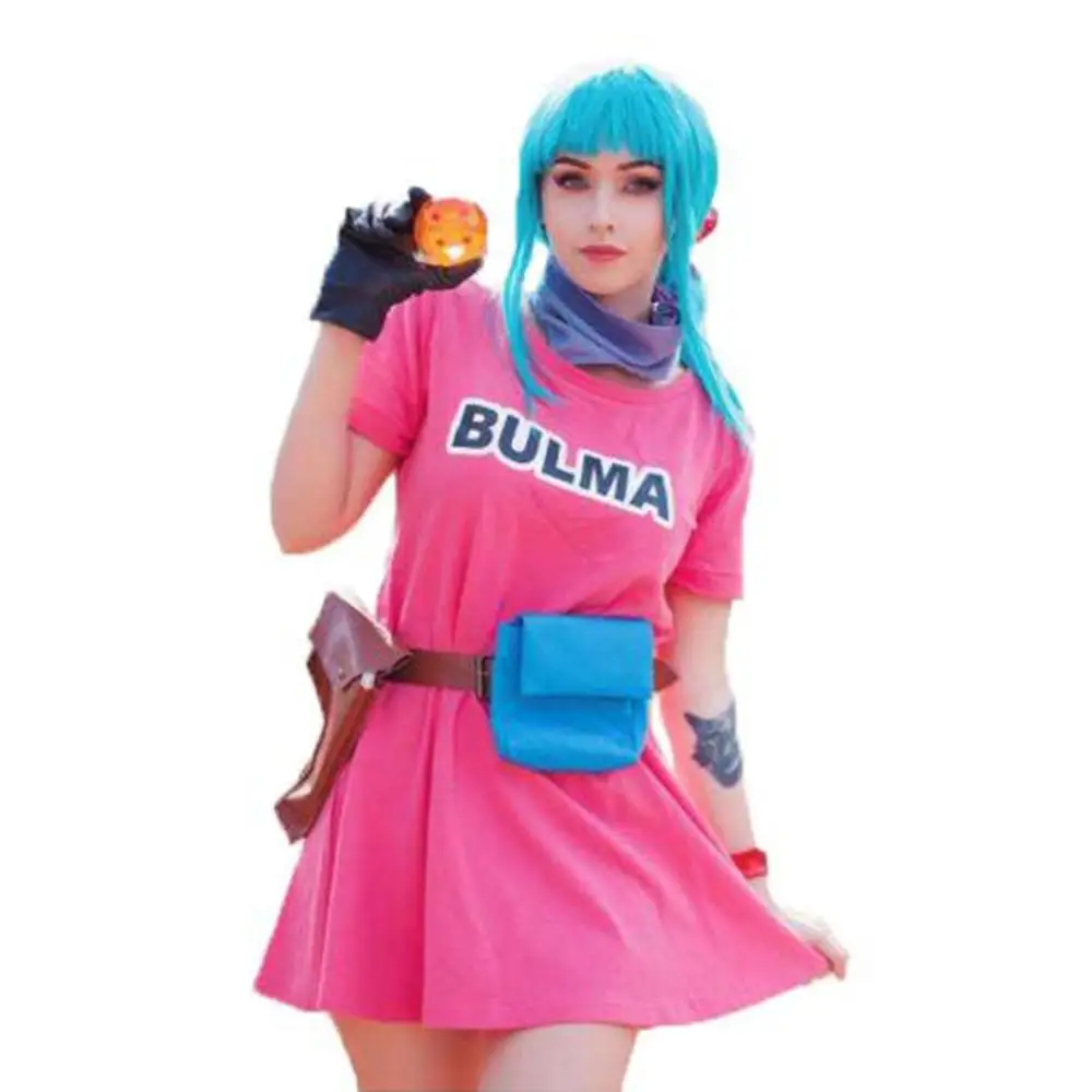 

2021 Z Bulma Cosplay Costume Pink Dress