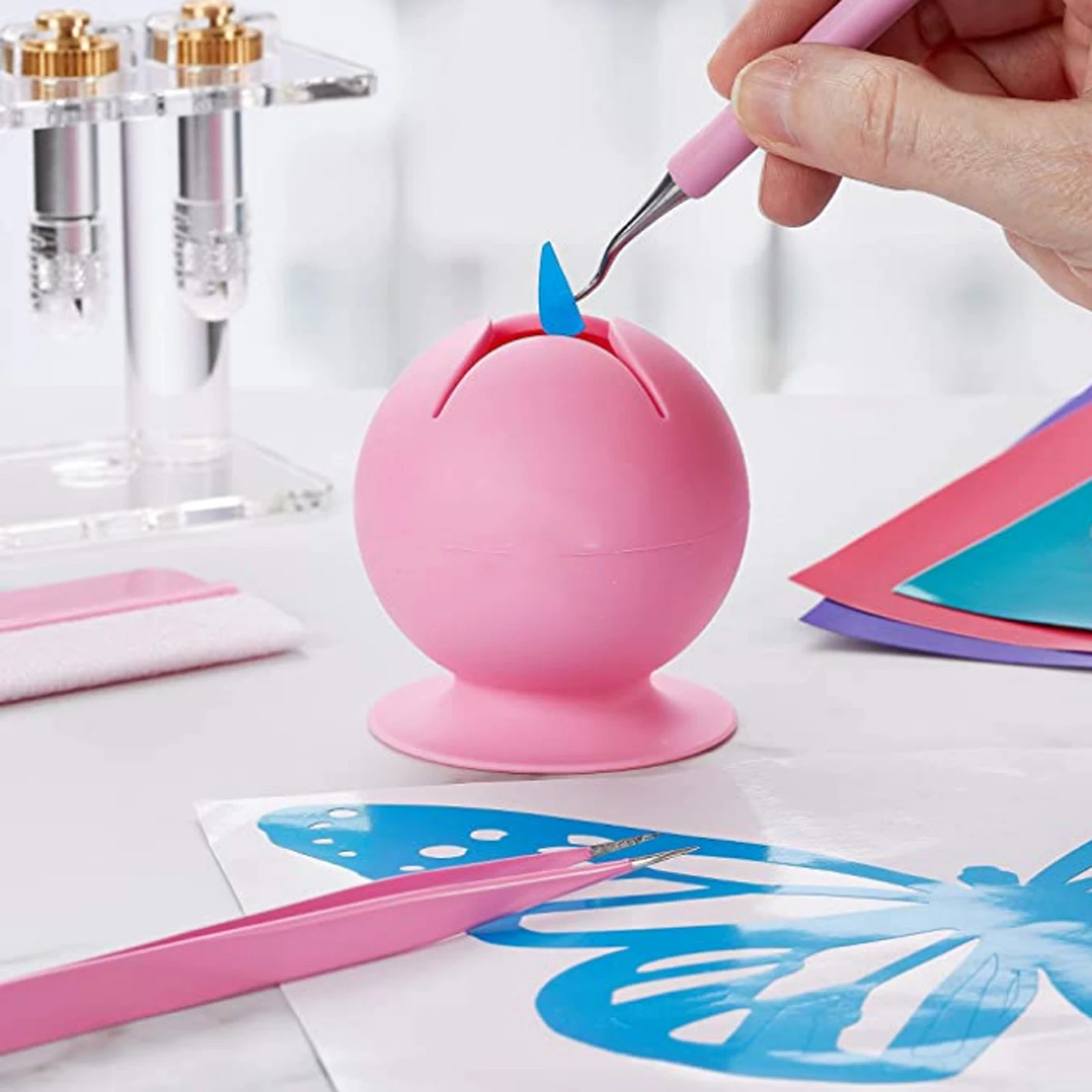 

Scrap Collector Table Suction Box Small Standing Star-Shaped Opening Soft Silicone Waste Collector