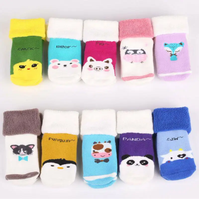5 пар Детские хлопковые нескользящие носки на возраст 0 3 года|Носки| |