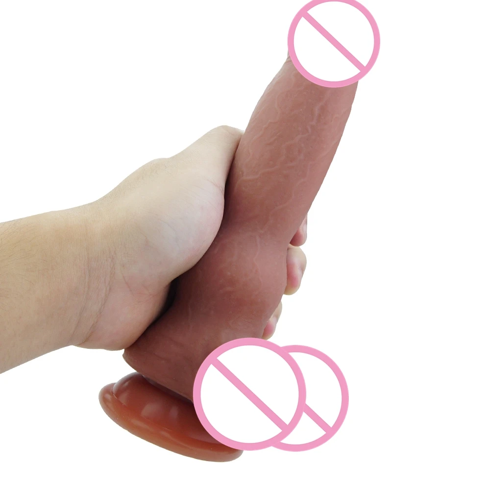 Большой силиконовый фаллоимитатор реалистичный кожный пенис для женщин
