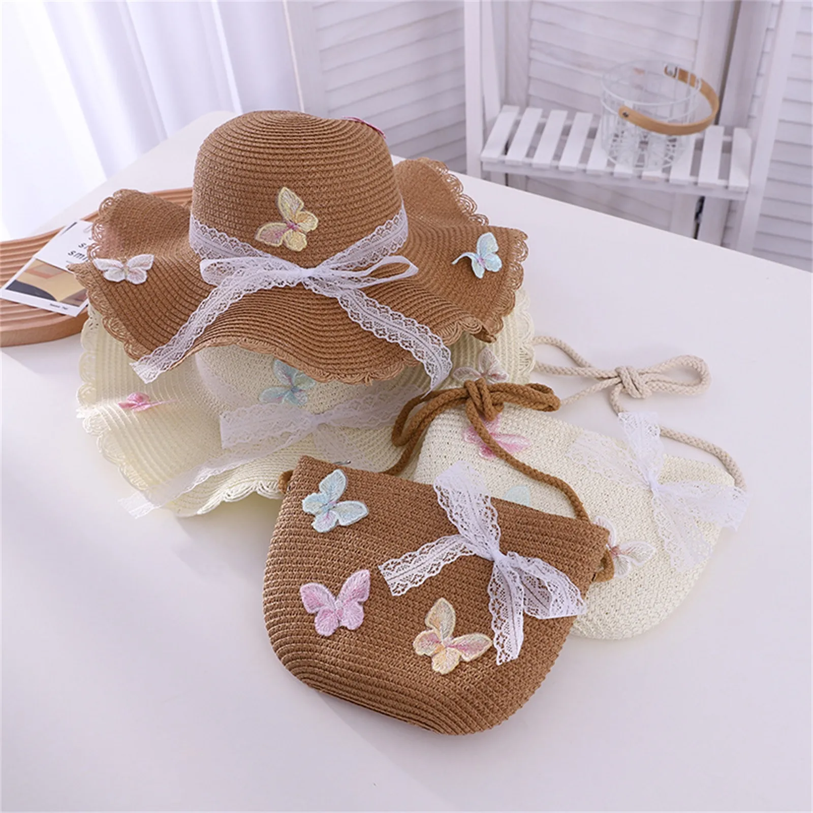 Бабочка для маленького мальчика летняя детская соломенная шляпа От 2 до 6 лет
