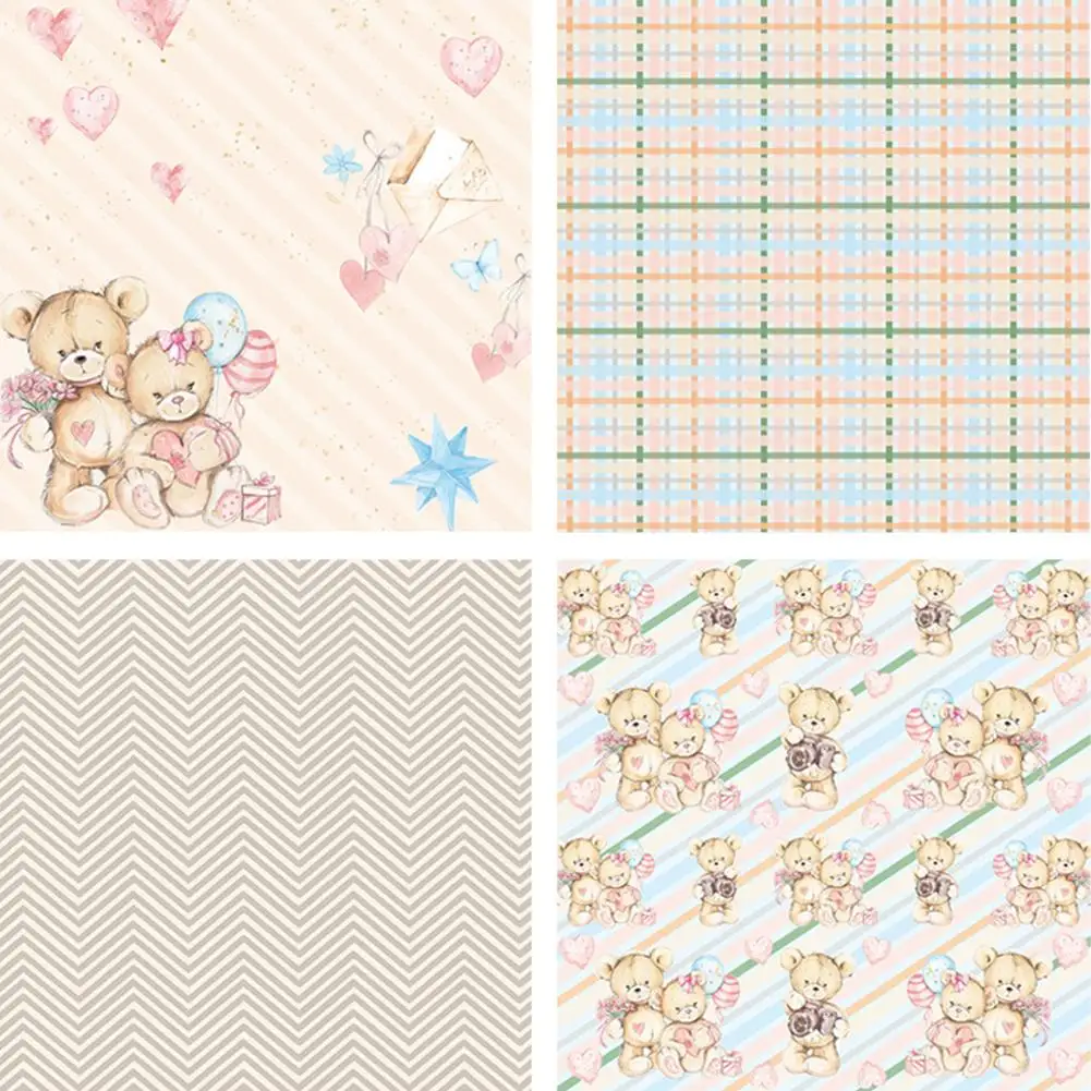 24 листа/набор 6 дюймов маленький медведь Узорчатая бумажная Подушка скребок