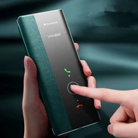 high quality luxury for huawei p40 pro flip case noble slide to answer for huawei p40 leather matte case cover sleep wake up