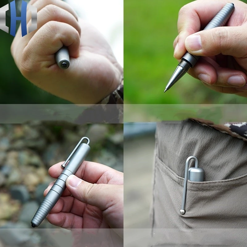 Original Titanium Tactical Pen Defense Survival Self-defense Portable Multi-function Broken Window Writing |