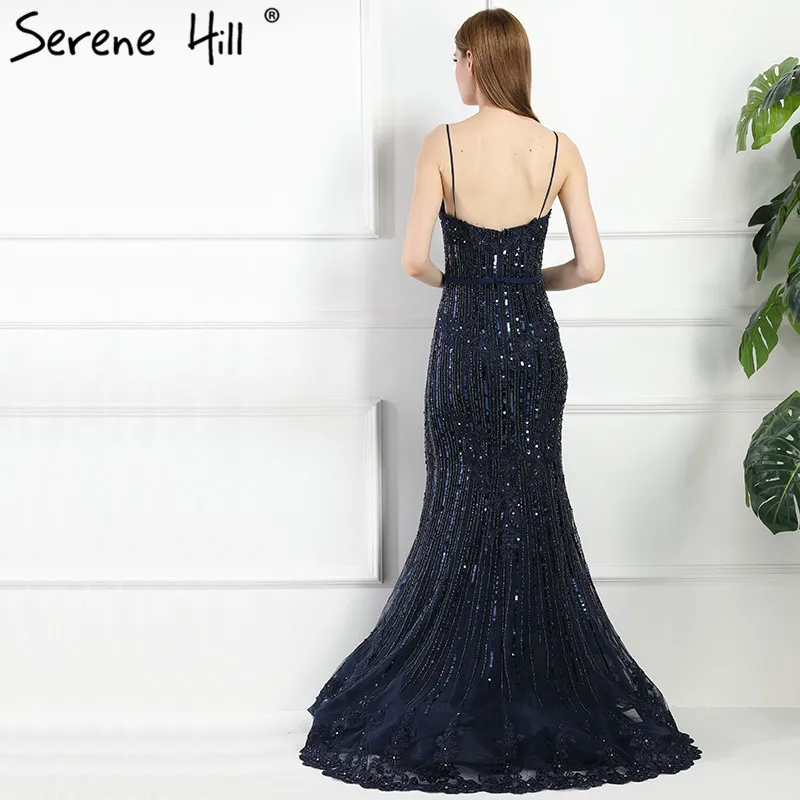 Темно-синее роскошное кружевное вечернее платье Serene Hill Элегантное Длинное