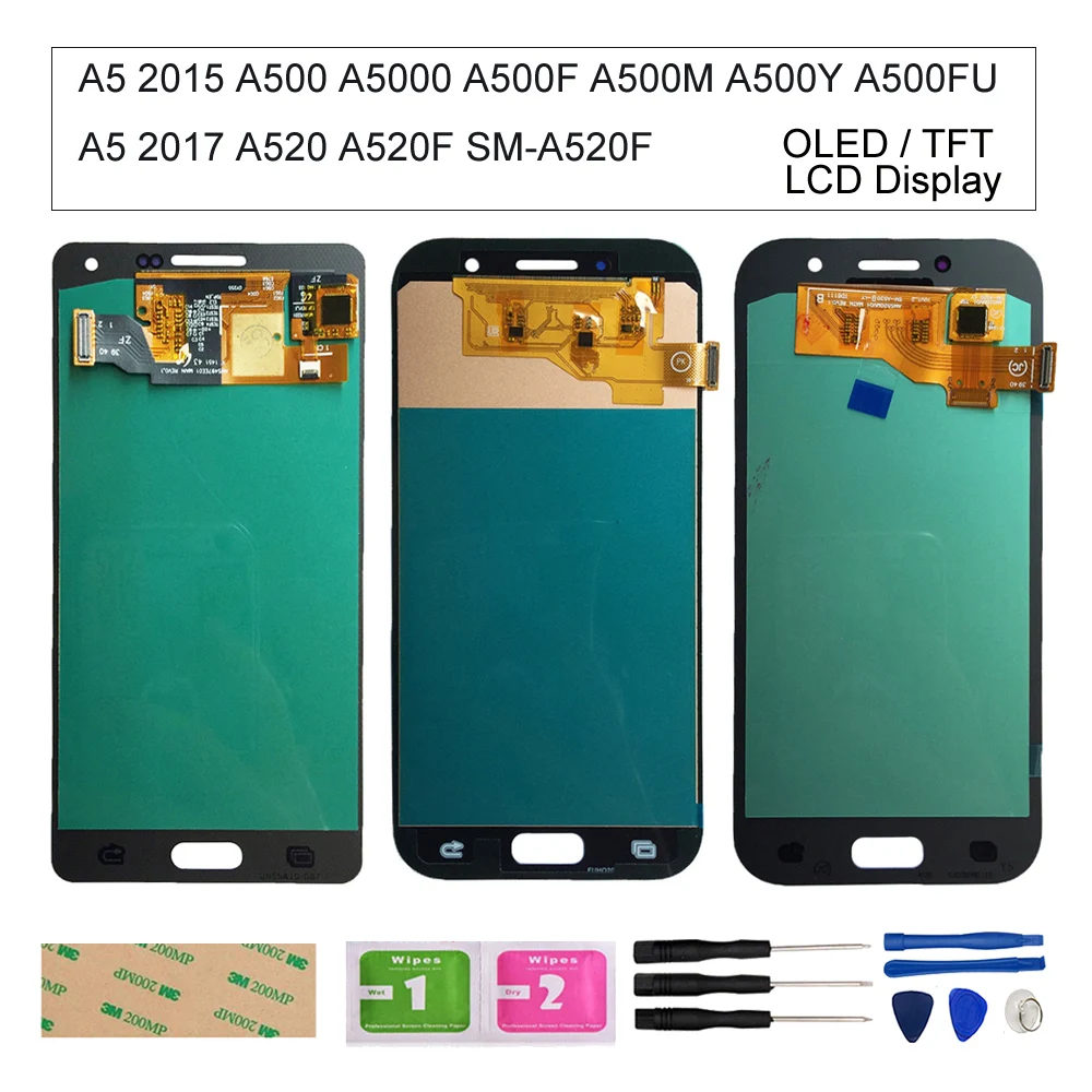 

TFT/OLED A5 2015 LCD For Samsung Galaxy A5 2017 A520 A500 A5000 A500F lcd Display Touch Screen Digitizer Assembly Repair Parts