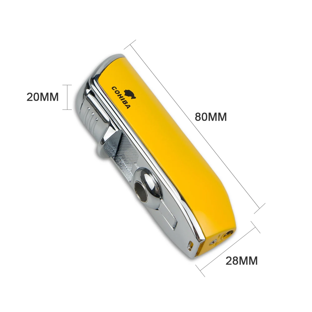 

40 PCS Metal Cigar Lighter Tobacco Lighter 3 Torch Jet Flame Refillable With Punch Smoking Tool Accessories Portable Gift Box