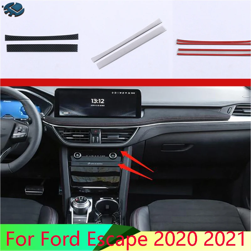 

For Ford Escape Kuga 2020 2021 Car Accessories Stainless Steel Center console Interior Instrument Panel Around trim