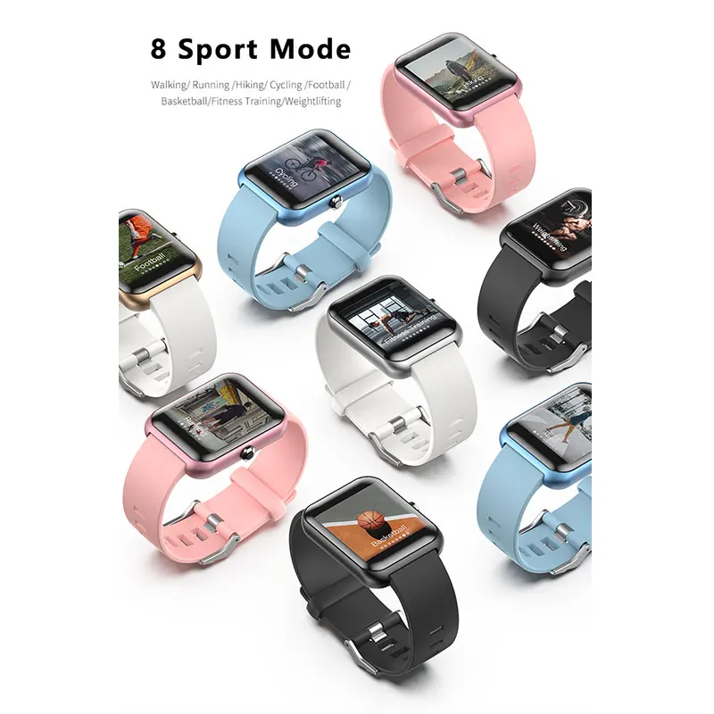 

Smart Watches Waterproof Fitness Sports Heart Rate Blood Pressure Monitor Functions Support Android IOS Smartwatch For Women Men