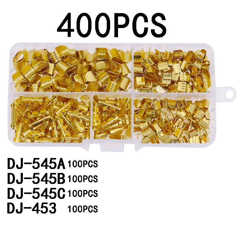 U-образная медная обжимная Клемма для проводов 400Ppcs DJ454 0 5-6 мм2 соединители