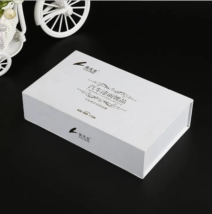 Роскошный уникальный черный ящик индивидуальный логотип из серебряной фольги