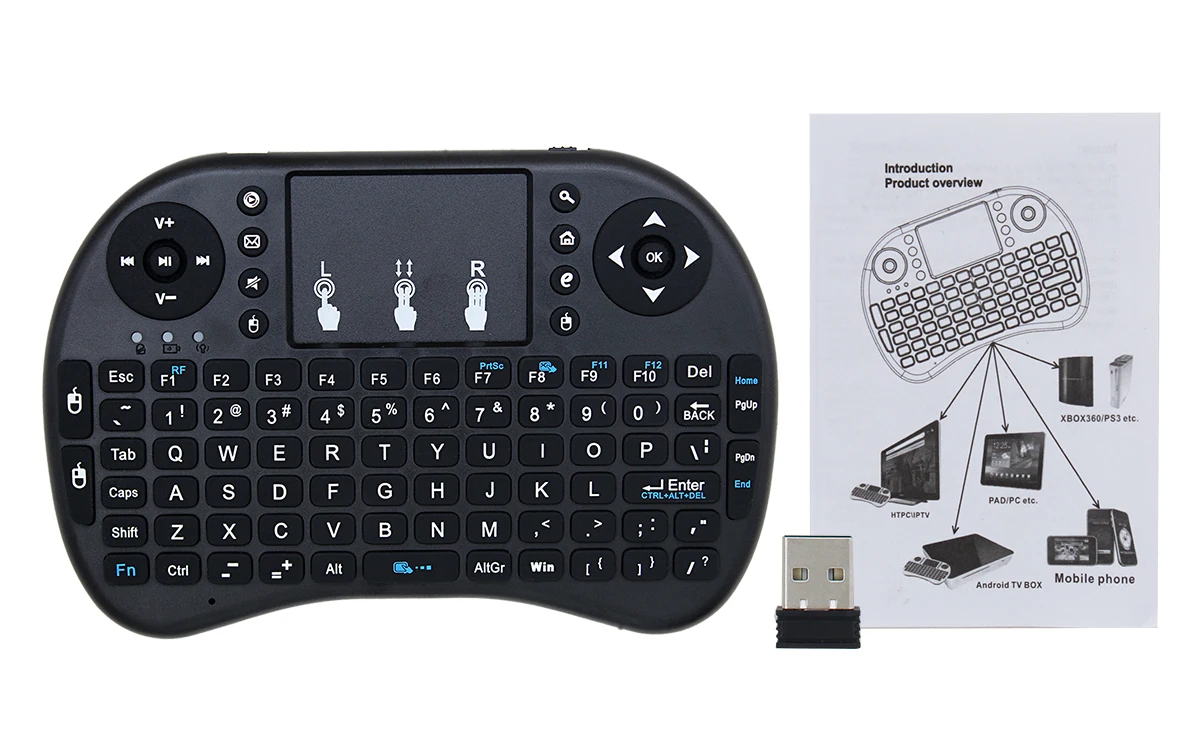 

Russian English Version 2.4GHz Wireless Keyboard Air Mouse With Touchpad Handheld Work With Android TV BOX Mini PC