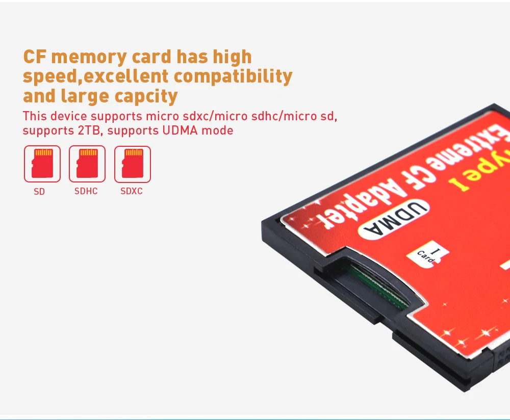 TISHRIC высокое качество двойной Micro SD TF в CF адаптер для MicroSD SDHC SDXC Compact Flash Type I
