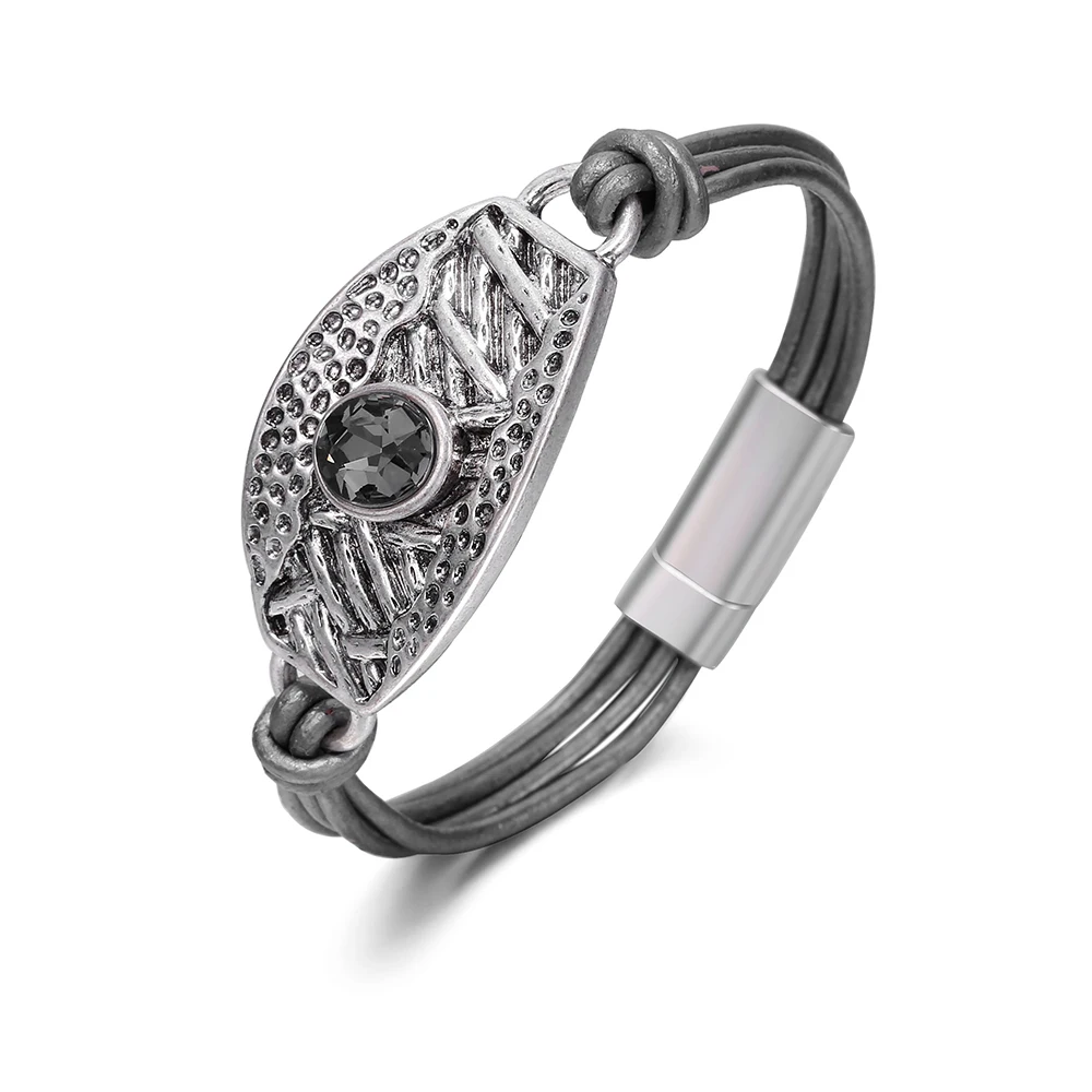 Браслеты из натуральной кожи с магнитной пряжкой Винтажные Украшения в стиле