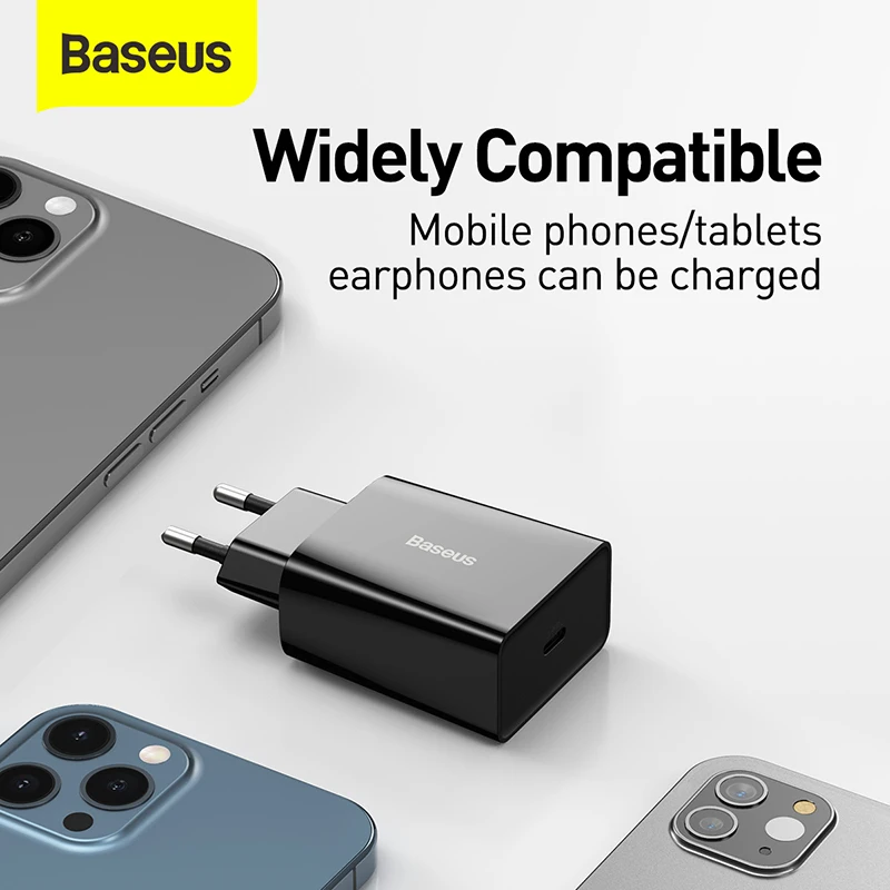 Быстрое зарядное устройство Baseus 20 Вт QC 3 0 PD USB Type C для iPhone 12 X Xs 8 Xiaomi Samsung Phone |