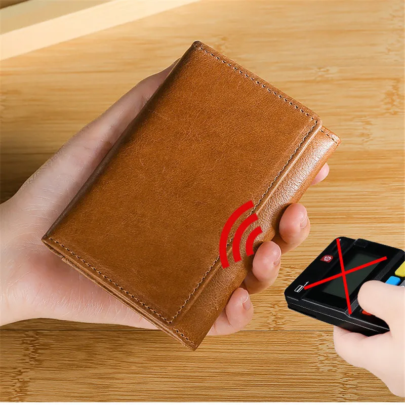 BISI GORO 2020 кошелек из натуральной кожи с блокировкой RFID чехол для визиток в