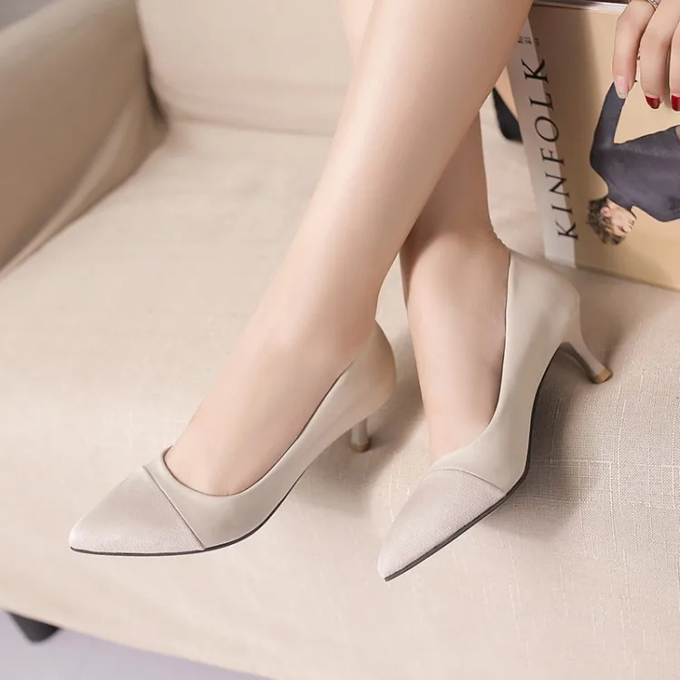 Женские туфли на высоком каблуке женские лодочки замшевые с закрытым носком