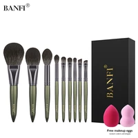 banfi 9pcs avocado green professional makeup brush maquillaje profesional brushes make up cosmetics kawaii brushes