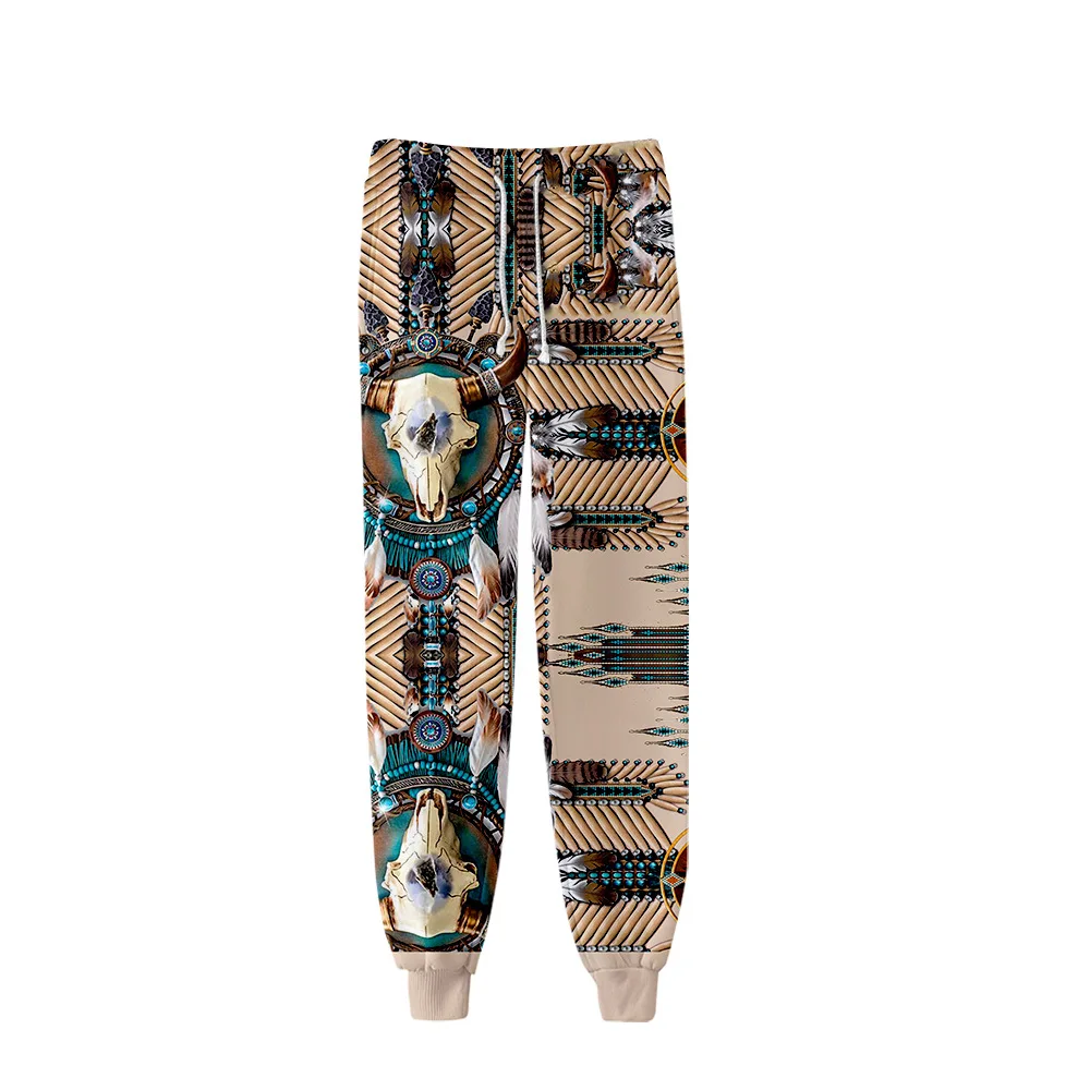 

Native Indian Wolf 3D Print Men Joggers Sweatpant Elastic Waist Loose Casual Trousers Hip Hop Mens Sweat Pants Cosplay Costume