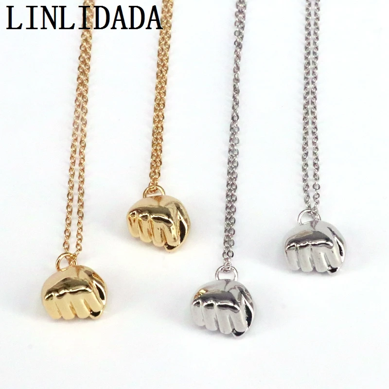

10Pcs New Design Copper Fist Hand Gold Silver Color Charms Pendants necklace