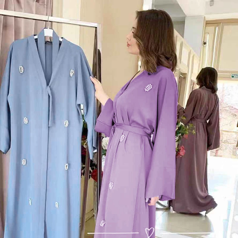 Открытый Дубай Abaya кимоно кардиган кафтан Турецкая женская мода мусульманское