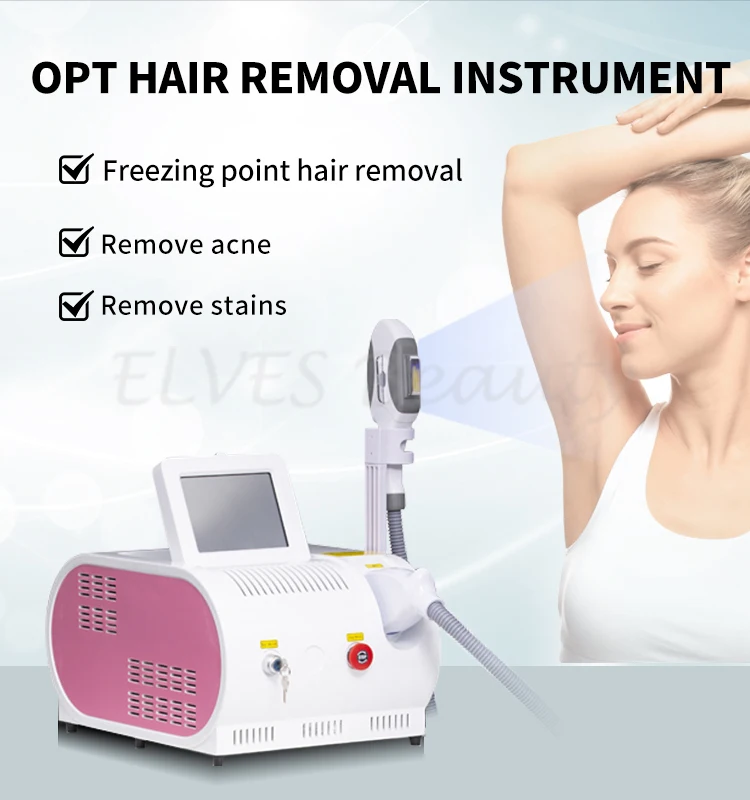 

Portable OPT IPL Permanent Hair Removal Machine 640nm 532nm 480nm Skin Rejuvenation Whitening Acne Treatment For Salon Device