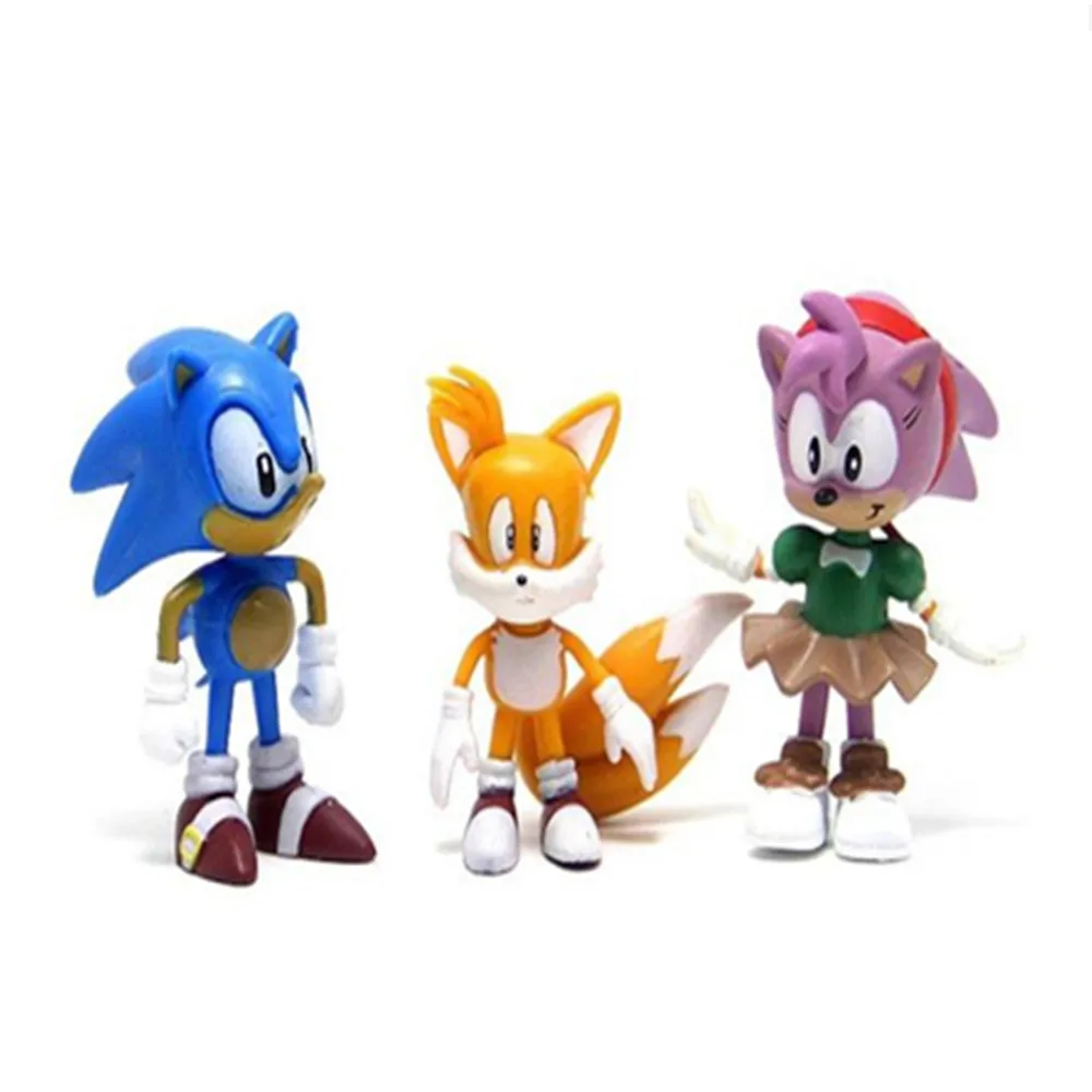 1 шт. мультяшная супер звуковая модель Miles Prower Amy Rose Knuckles The Echidna Dr Eggman Фигурки ПВХ Модель Детская Подарочная игрушка