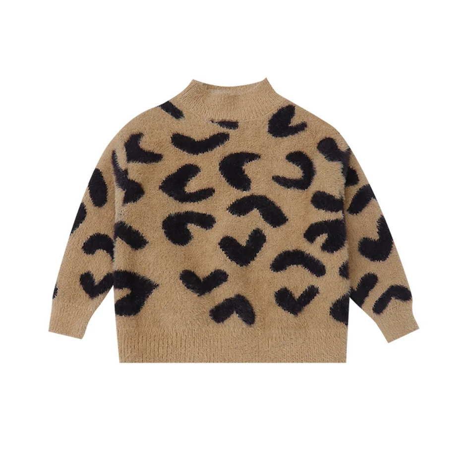 Свитера для девочек бархатные детские свитера с сердечками Толстый Пуловер