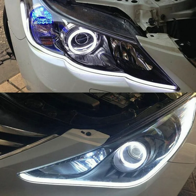 

2 x Car Turn Signal LED Strip Lights 12V 45cm Styling DRL LED Flexible Soft Tube Guide Daytime Running Light Car Soft LED Strip