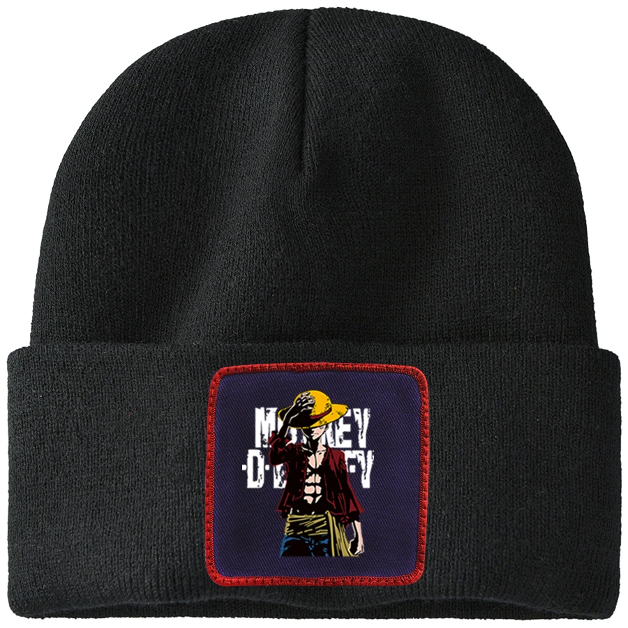 Япония Аниме One Piece Luffy The Pirate King Harajuku соломенные Вязаные Лыжные шапки зимние