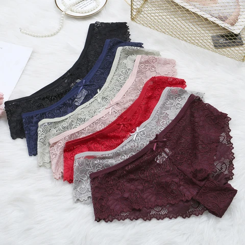 Women Panties Sexy Lace Underwear Comfort Female Briefs Fashion Ladies Bowknot Floral Panty High Quality Underpants Lingerie