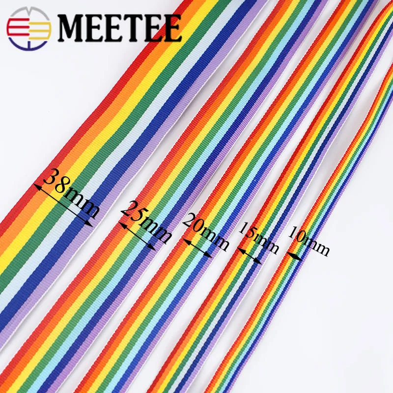 Лента Meetee из полиэстера в полоску 43 м 10 50 мм лента для мультфильма сделай сам бант