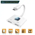 Двойной адаптер зарядного устройства Type-C, сплиттер с разъемом типа C Heapdhone Ultra Z Flip Huawei 2 в 1 DAC, аудиоконвертер для Samsung S20