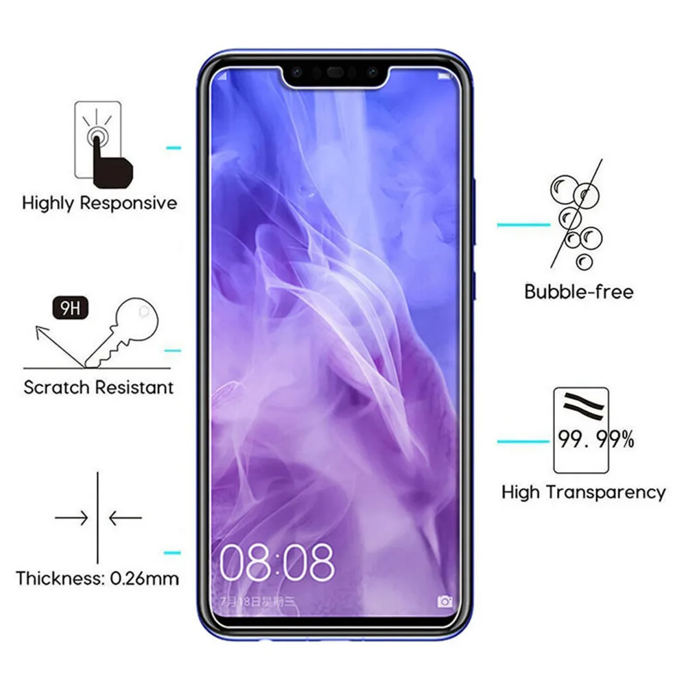 Закаленное стекло для телефона Защитное Huawei P20 P30 Lite Pro передняя стеклянная пленка