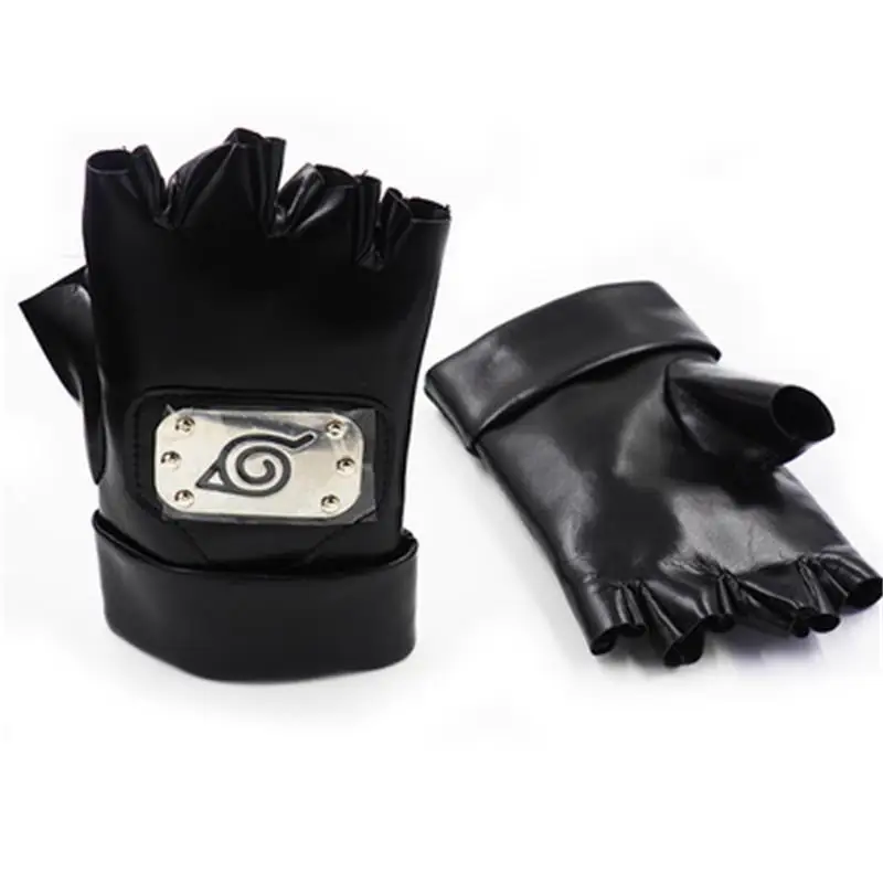 

Anime Kakashi Akatsuki Gloves Cosplay Costumes Accessories Kakashi Mittens apparel Around Props Ninja Glove PU Hat