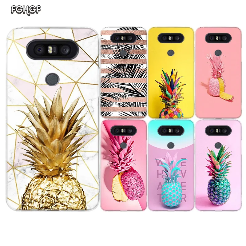 Ананас чехол с крышкой и узором мягкий резиновый для LG G8S Q8 Q7 Q6 G6 G7 G5 G4 V40 V30 V20 V10 K8 K10