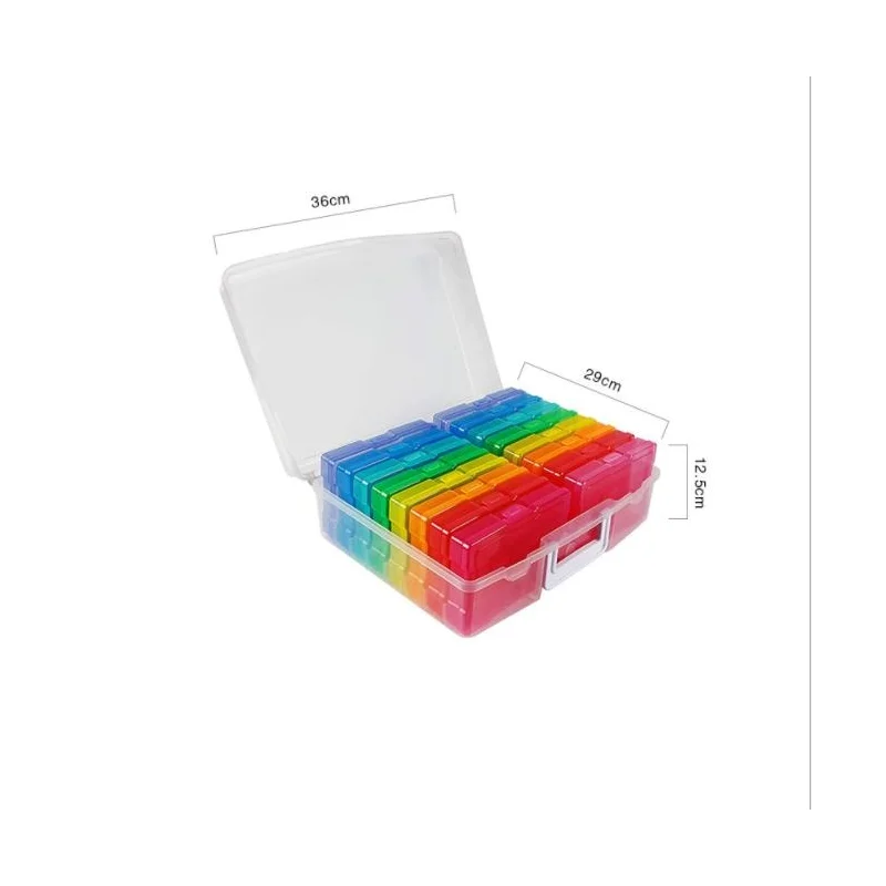 

Simple Photo Storage Box Photo Keeper Cases 16 Boxes Plastic Jewelry Storage Organizer Suit Box For Jewelry Colourful Jewelry